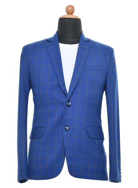 Blazer & Coats Polyester Formal Wear Regular fit Single Breasted Basic Check Regular Coat La Scoot
